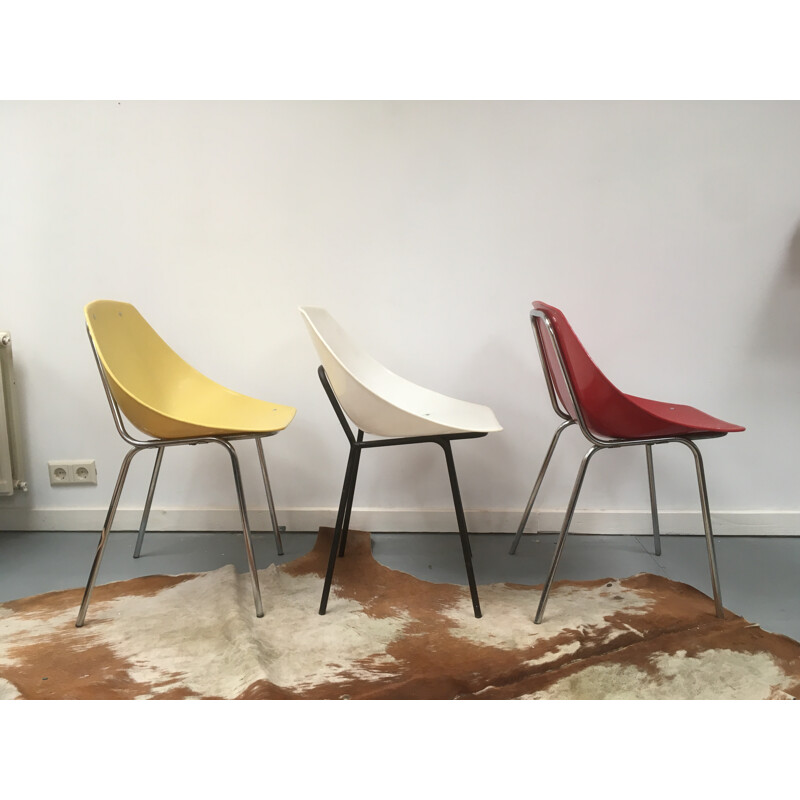 Set of 3 Vintage Shell Dining Chairs by Pierre Guariche for Meurop - 1960s