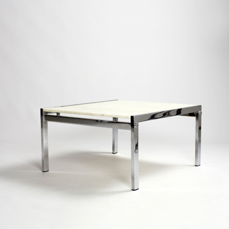 Vintage Coffee table made of Marble and chromed metal - 1960s
