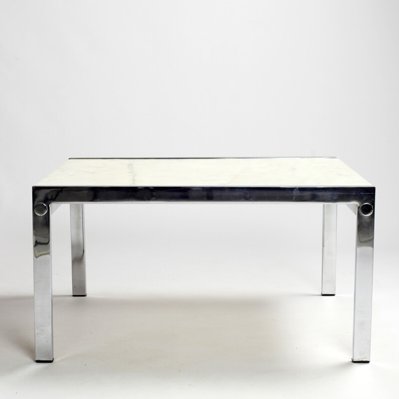 Vintage Coffee table made of Marble and chromed metal - 1960s