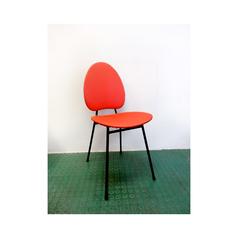 French Red vintage chair - 1950s