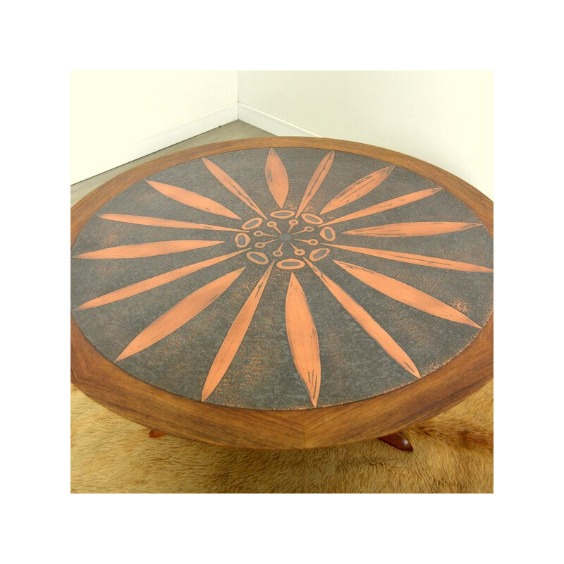 Large round teak coffee table by Ico & Louisa Parisi - 1950s