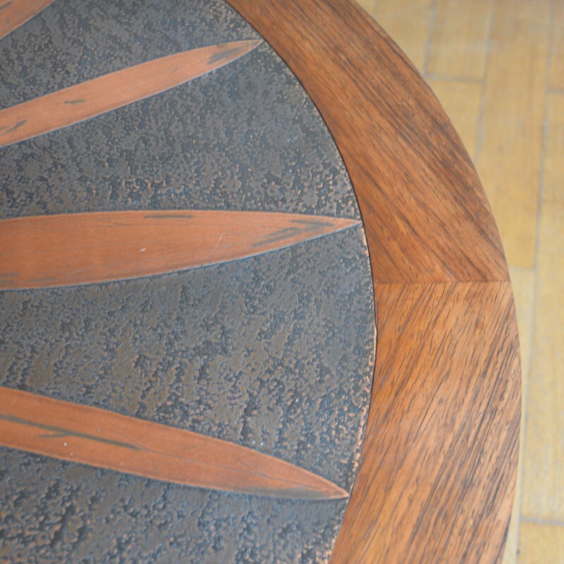 Large round teak coffee table by Ico & Louisa Parisi - 1950s