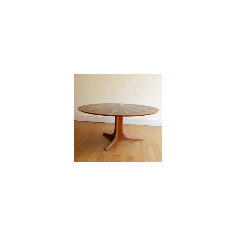 Large round teak coffee table by Ico & Louisa Parisi - 1950s