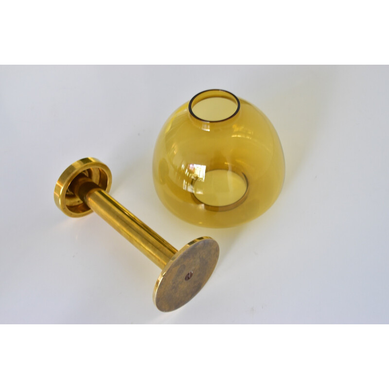 Vintage Swedish brass candle holder by Hans Agne Jakobsson for Markaryd Sweden - 1960s