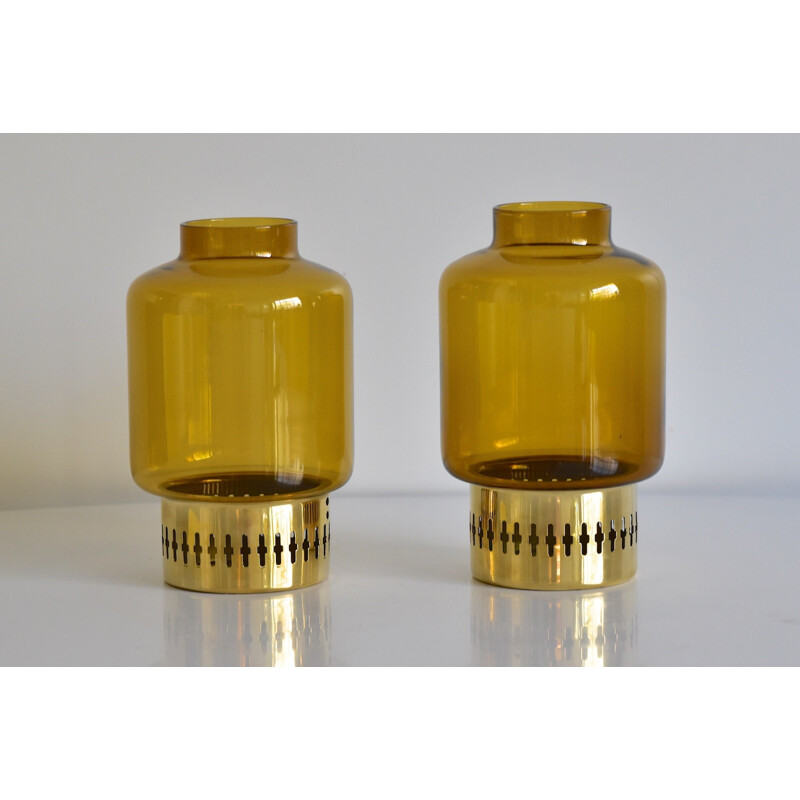 Pair of vintage Swedish brass candle holders by Hans Agne Jakobsson - 1960s