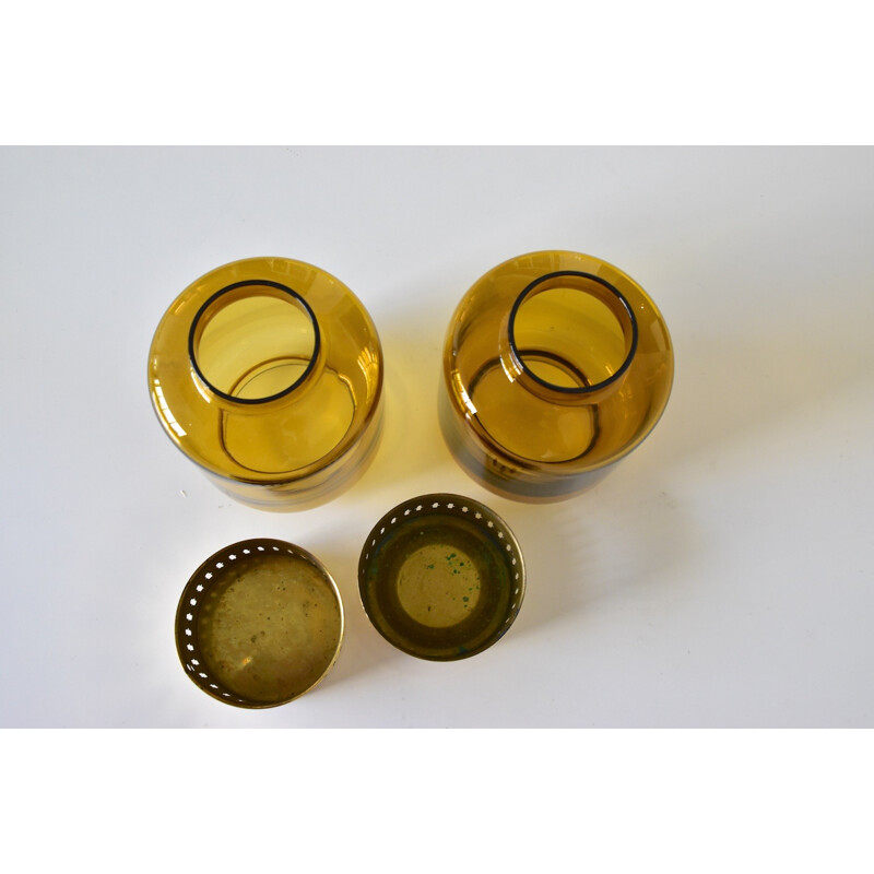 Pair of vintage Swedish brass candle holders by Hans Agne Jakobsson - 1960s