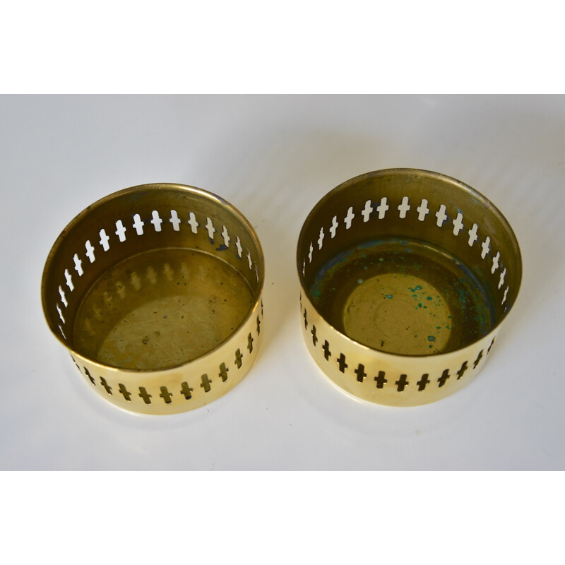 Pair of vintage Swedish brass candle holders by Hans Agne Jakobsson - 1960s