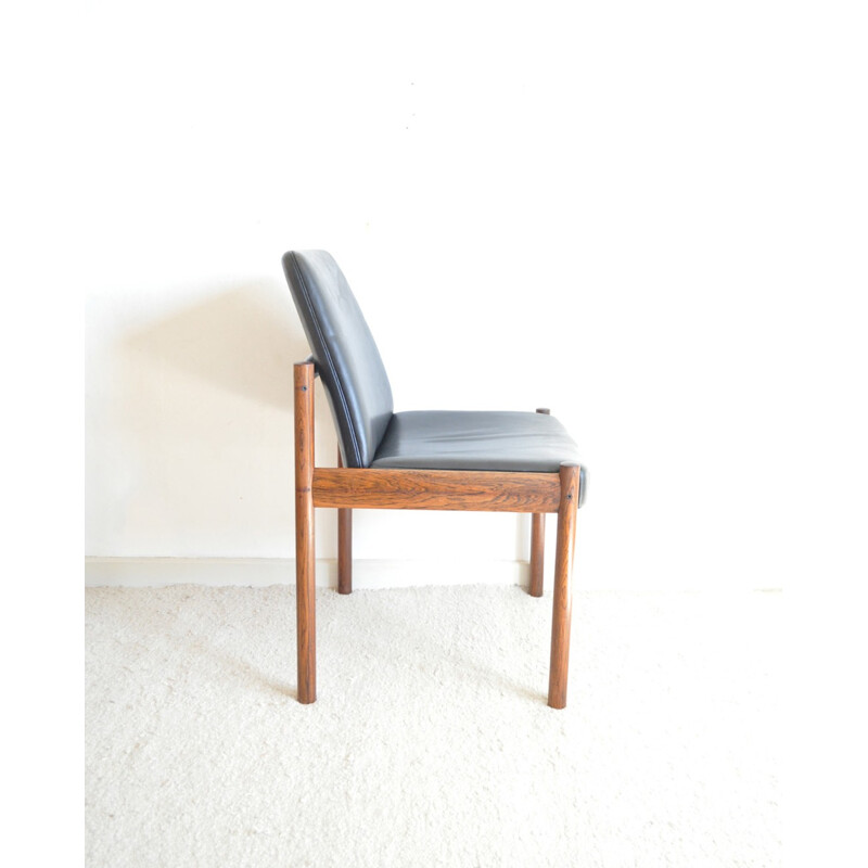 Rosewood & leather easy chair by Sven Ivar Dysthe for Dokka Møbler - 1960s