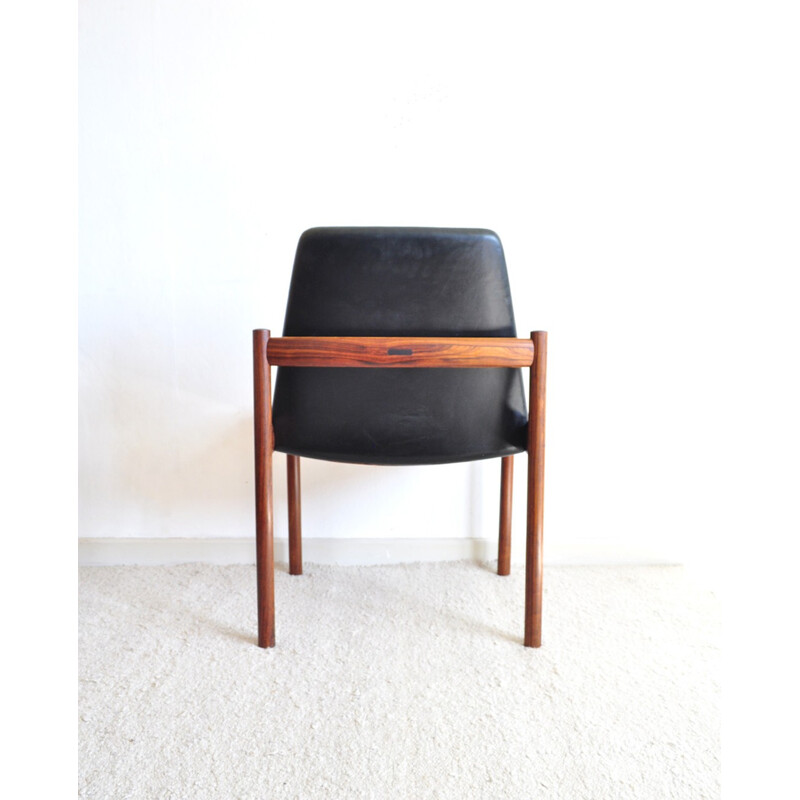 Rosewood & leather easy chair by Sven Ivar Dysthe for Dokka Møbler - 1960s