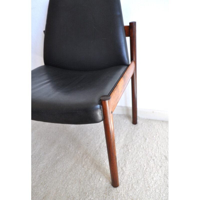 Rosewood & leather easy chair by Sven Ivar Dysthe for Dokka Møbler - 1960s