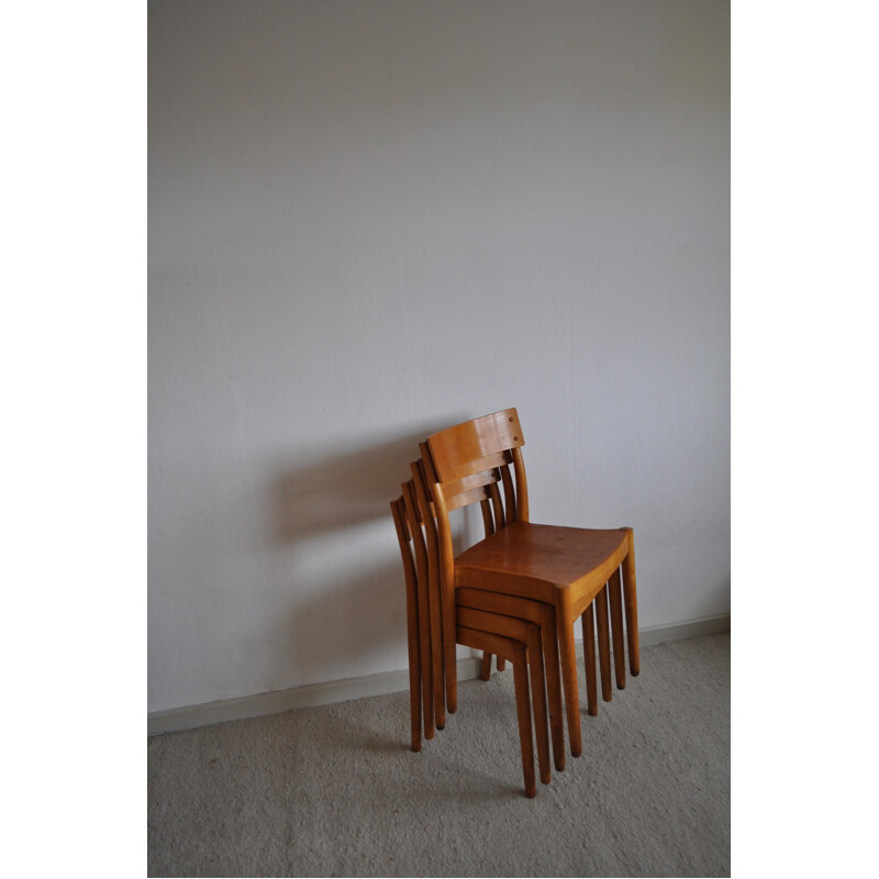 Set of 4 vintage Portex chairs by Peter Hvidt & Orla Mølgaard-Nielsen - 1940s