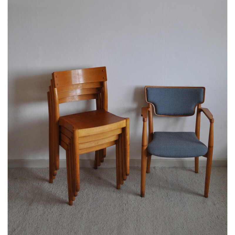 Pair of vintage Portex chairs by Peter Hvidt & Orla Mølgaard-Nielsen - 1940s