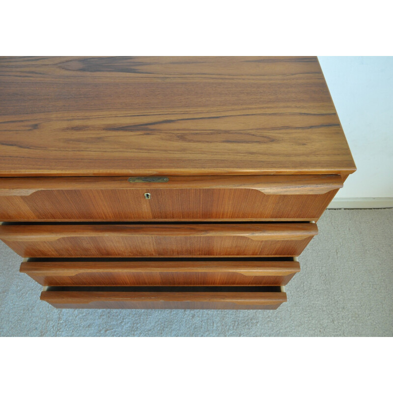 Vintage Danish chest of drawers in teak veneer with four drawers - 1960s