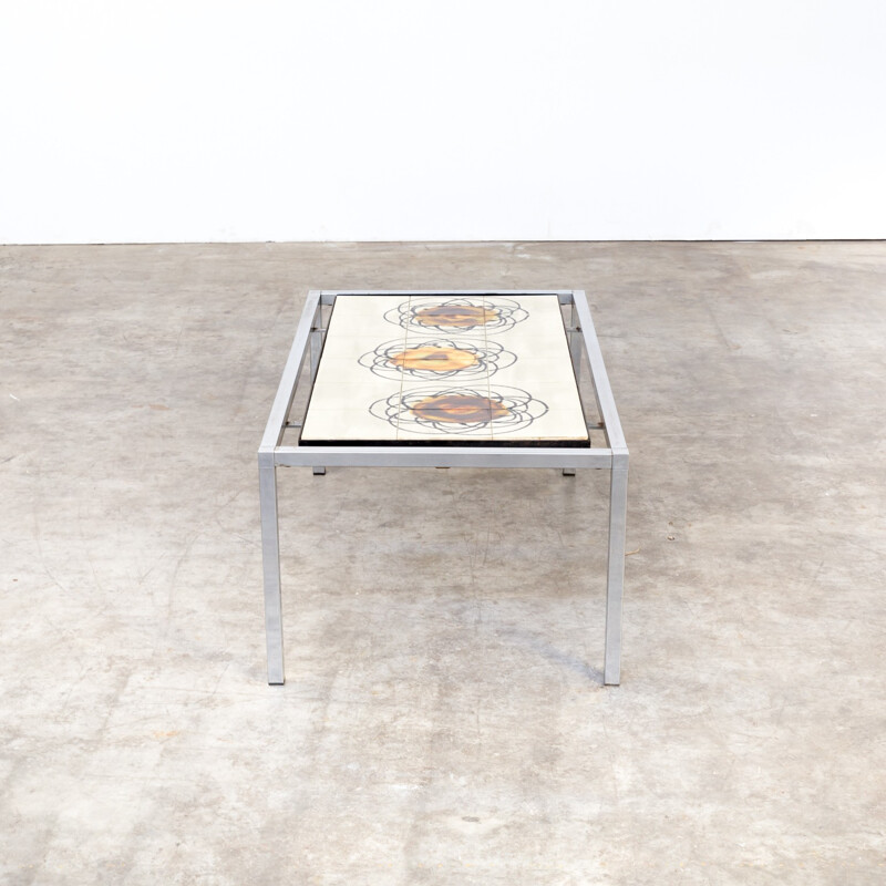 Vintage handpainted coffee table by Juliette Belarti - 1960s