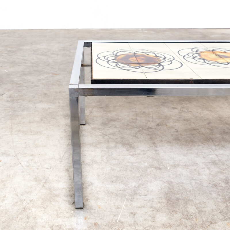 Vintage handpainted coffee table by Juliette Belarti - 1960s