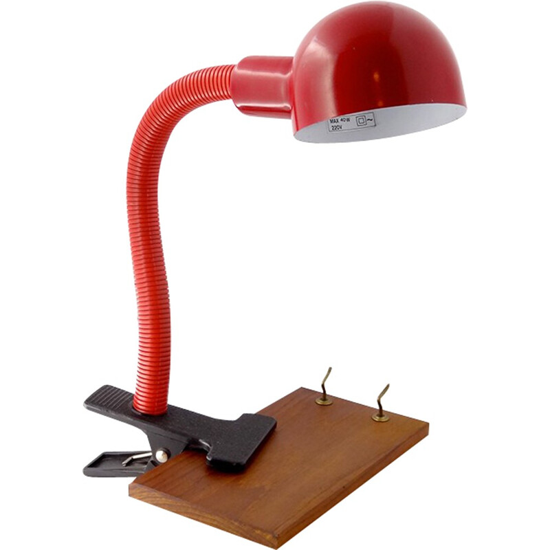 Red vintage clip on lamp - 1980s