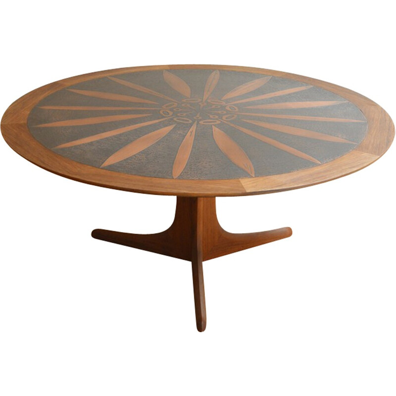 Large round teak coffee table by Ico & Louisa Parisi - 1950s