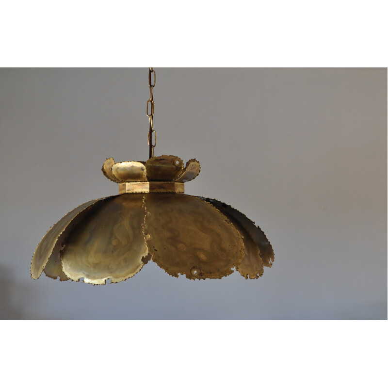 Vintage pendant brass ceiling lamp by Svend Aage Holm Sørensen - 1960s