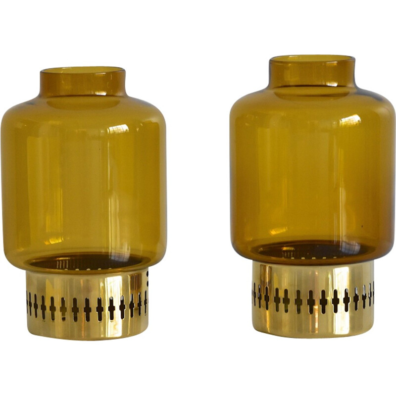 Pair of vintage Swedish brass candle holders by Hans Agne Jakobsson - 1960s