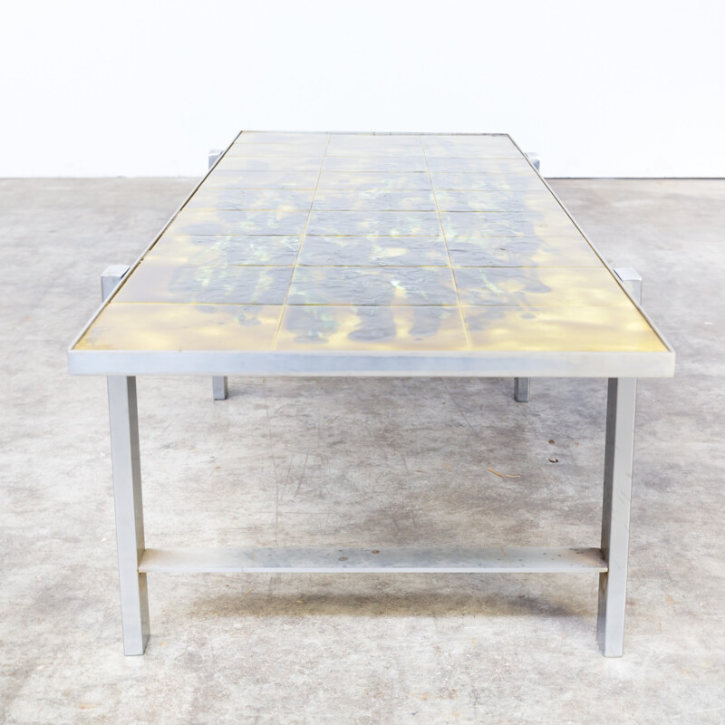 Vintage hanpainted coffee table by Juliette Belarti - 1960s