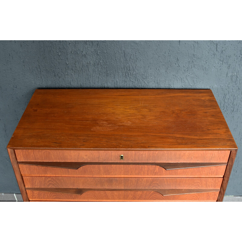Vintage teak wood chest of drawers, Denmark - 1960s