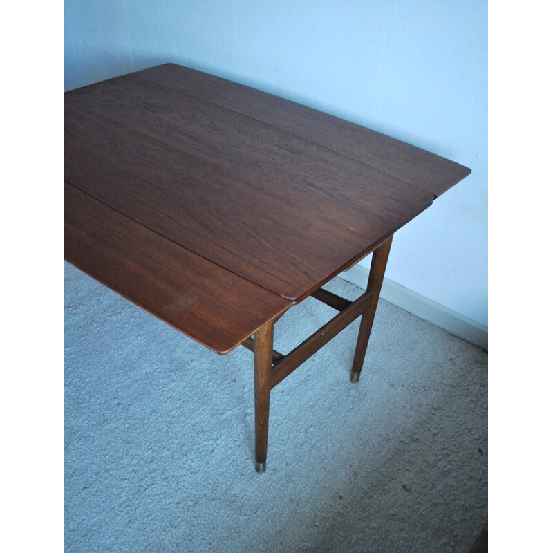 Table d'appoint ou basse extensible en teck danois vintage - 1960