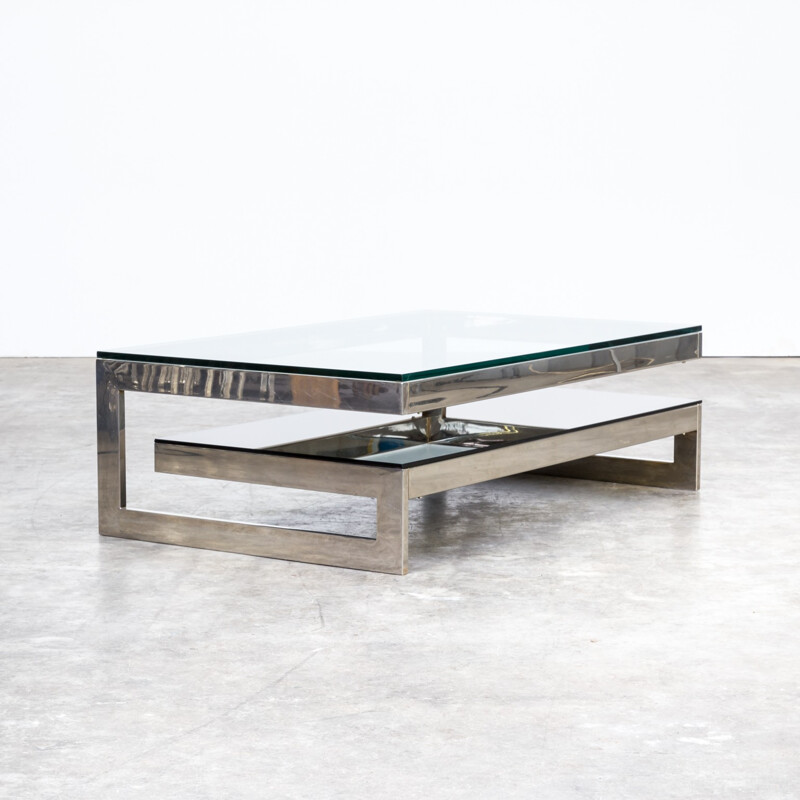 Chrome and glass coffee table for Belgo Chrom - 1970s