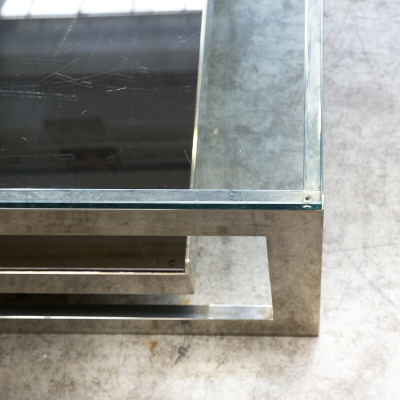 Chrome and glass coffee table for Belgo Chrom - 1970s