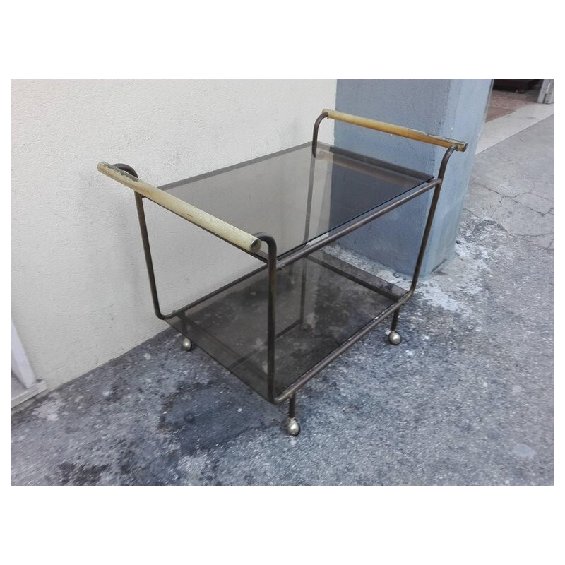 Vintage Metal Cart Bar - 1940s