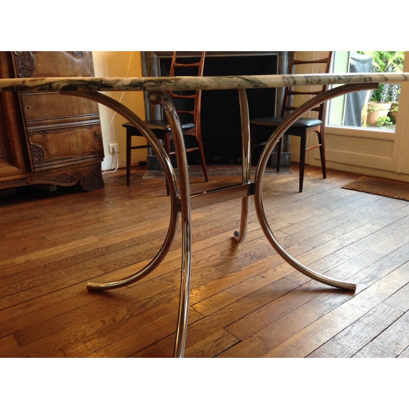 Oval table in marble - 1970s