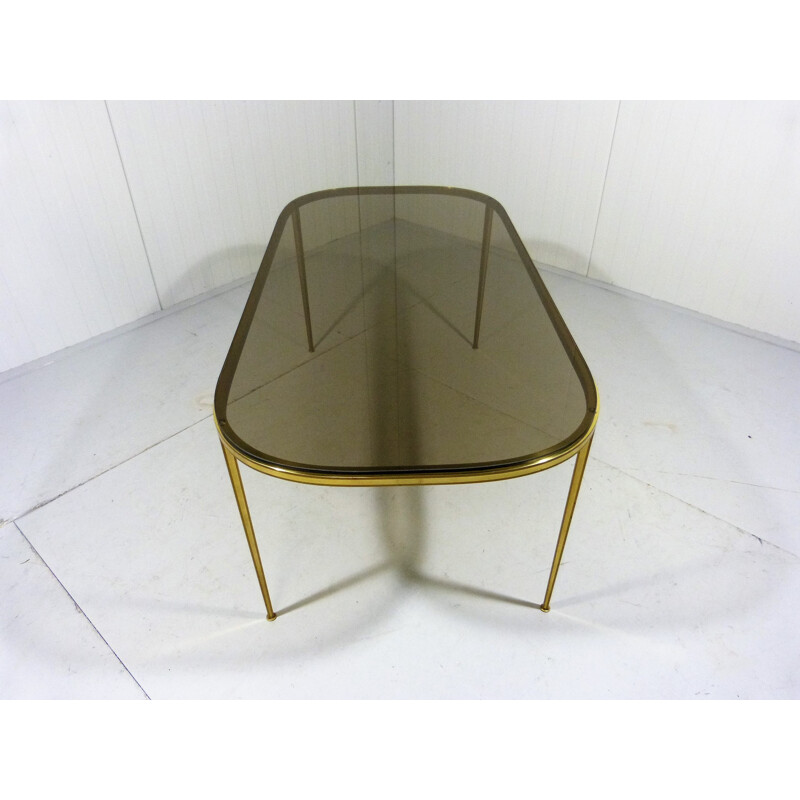 Brass & Smoked Glass Coffee Table by Deutsche Vereinigte Werkstätten - 1950s