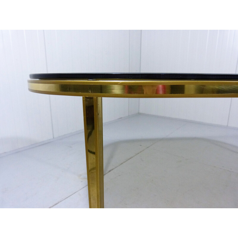 Brass & Smoked Glass Coffee Table by Deutsche Vereinigte Werkstätten - 1950s