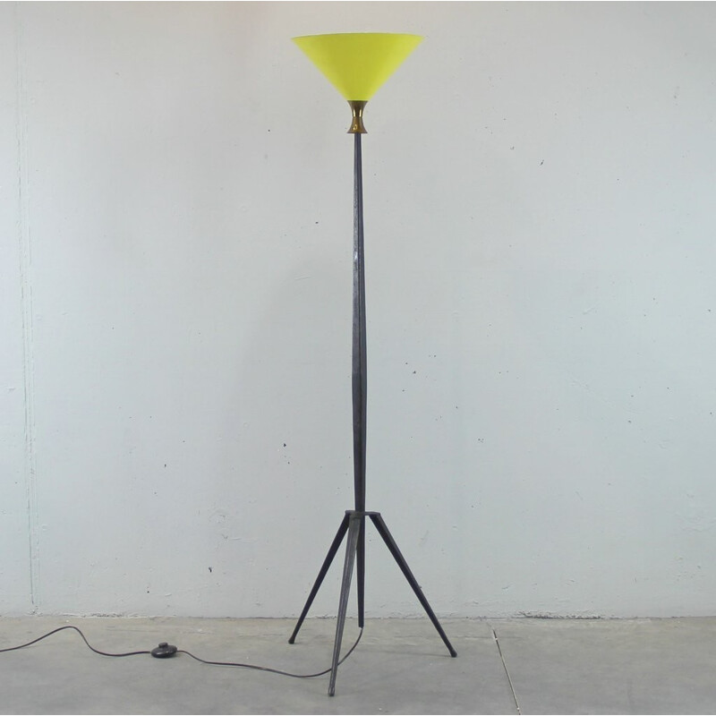 Vintage floor lamp made of brass and metal - 1950s