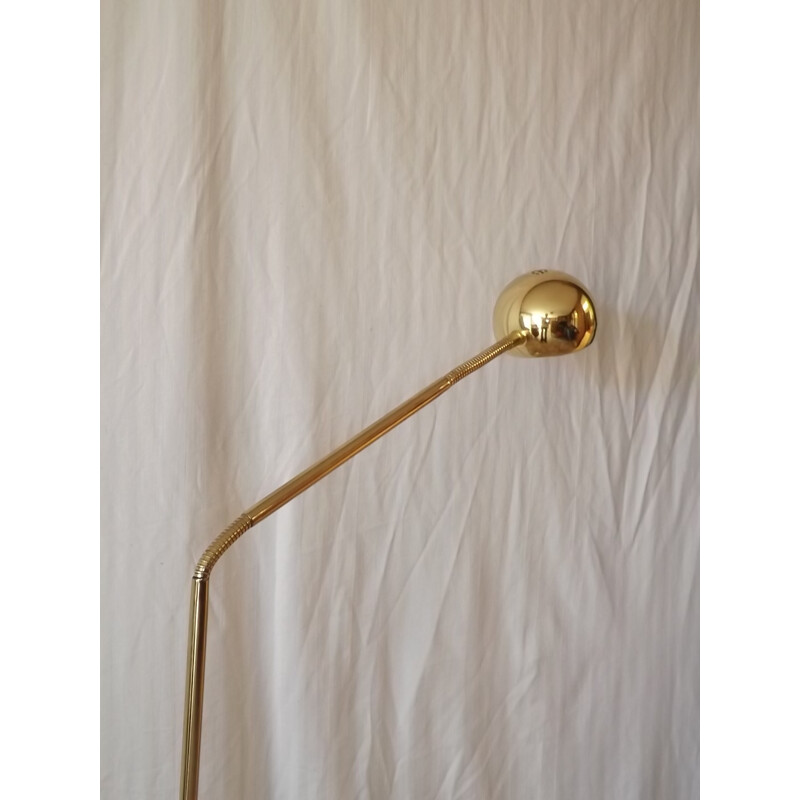 Vintage floor lamp with gold metal and brass - 1970s