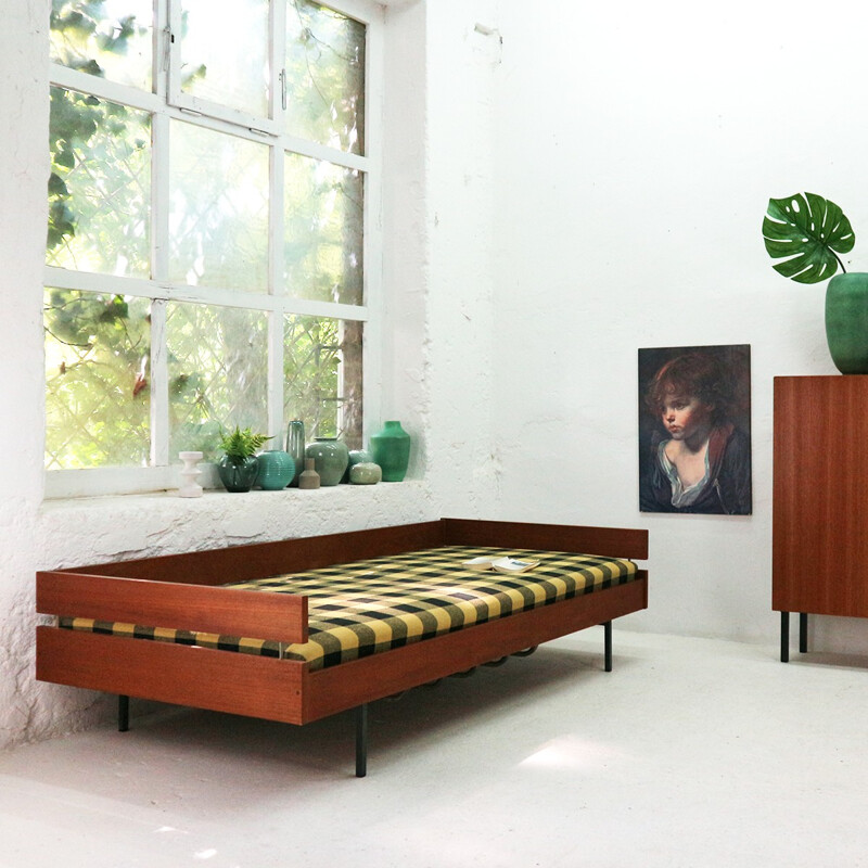 Vintage Teak and Steel Daybed - 1960s