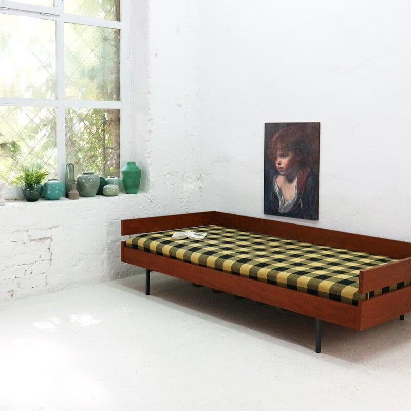 Vintage Teak and Steel Daybed - 1960s