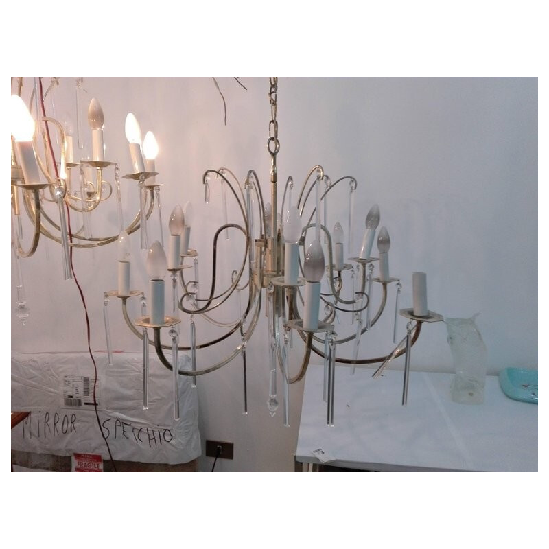 Vintage couple chandelier by Gaetano Sciolari - 1970s