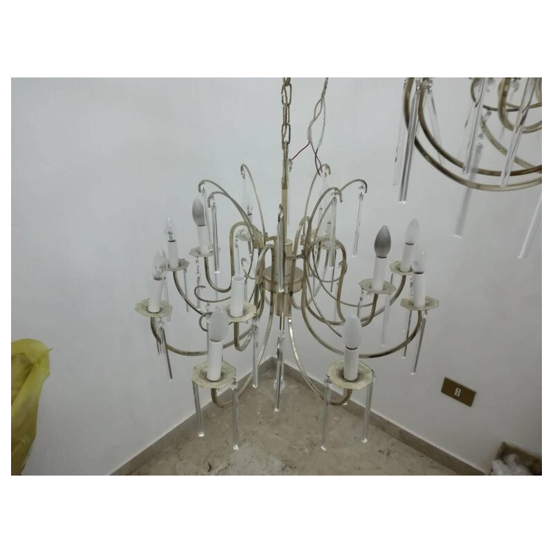 Vintage couple chandelier by Gaetano Sciolari - 1970s