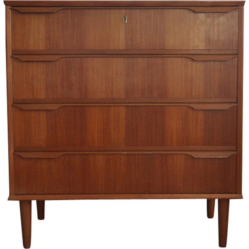 Vintage Danish chest of drawers in teak veneer with four drawers - 1960s