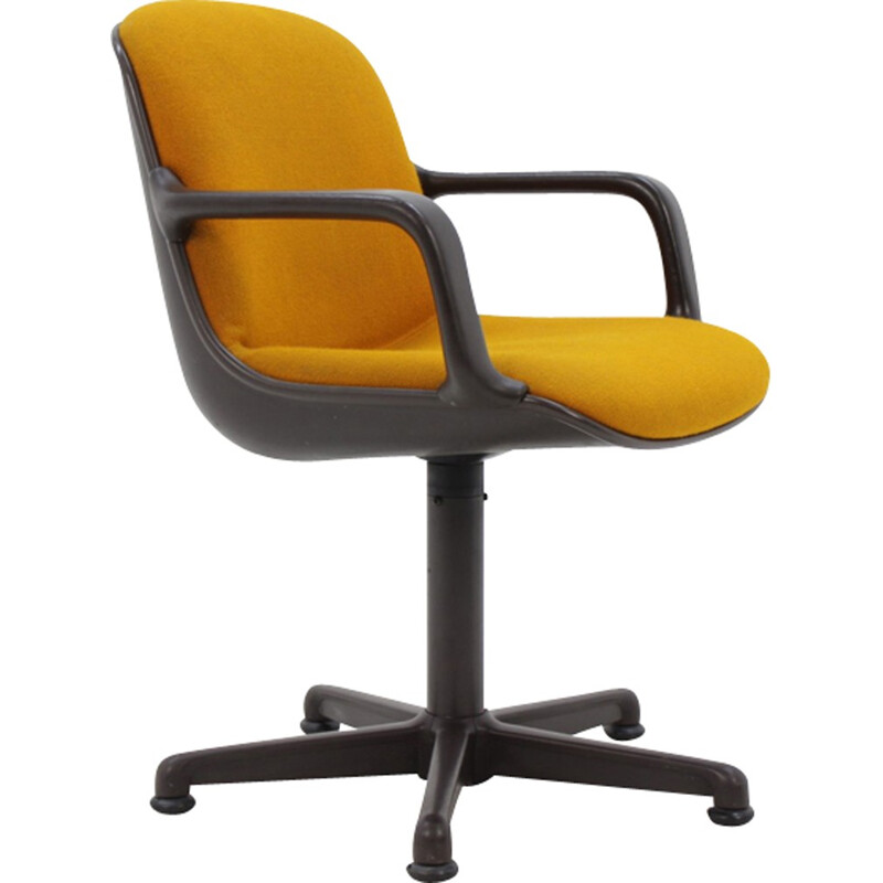 Fauteuil de bureau vintage jaune par Comforto - 1970