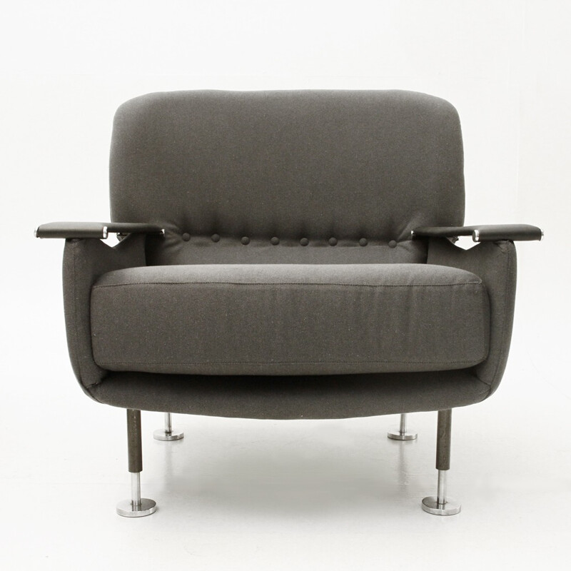 Suite de 2 fauteuils gris vintage italiens - 1950