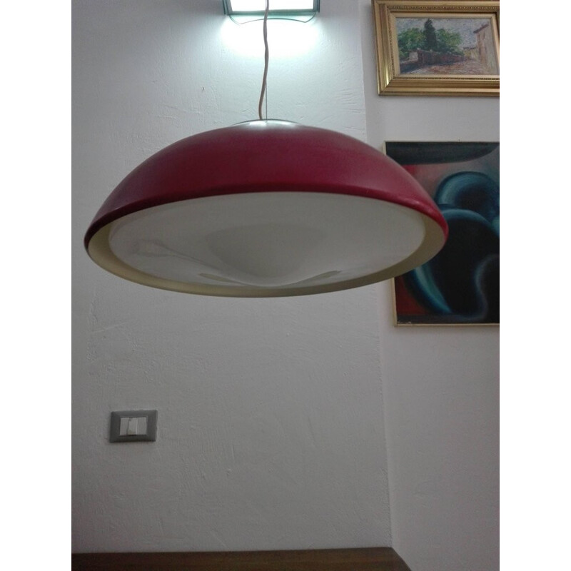 Vintage Italian Red hanging lamp - 1960s