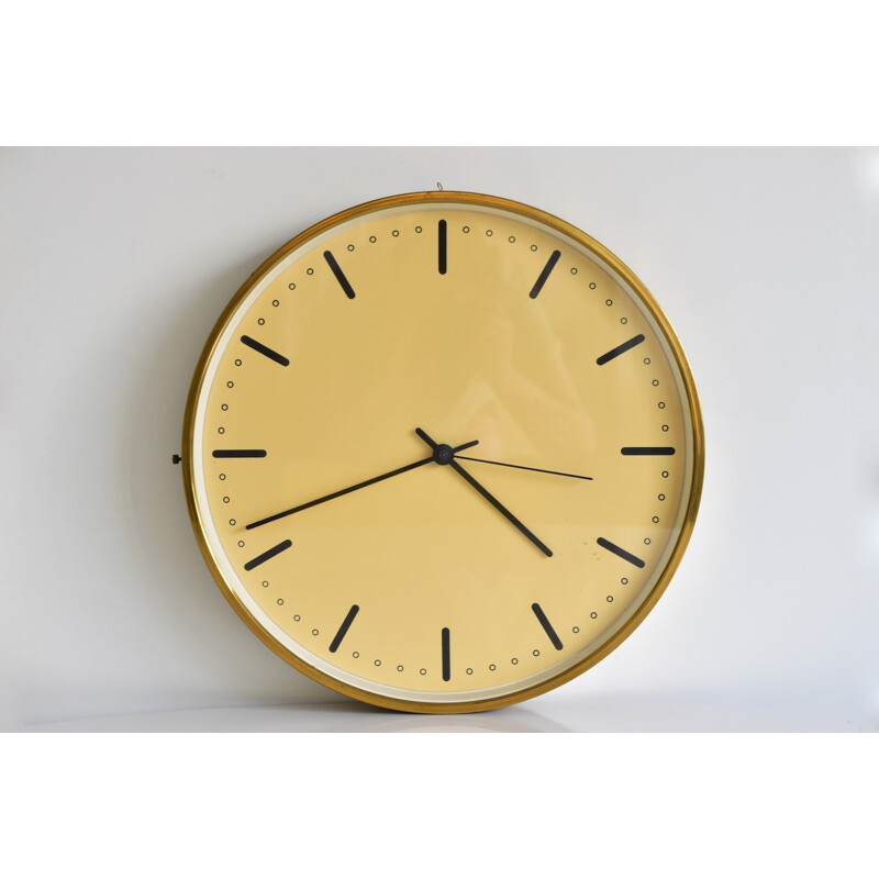 Vintage XL City Hall wall clock Made of brass by Arne Jacobsen - 1950s