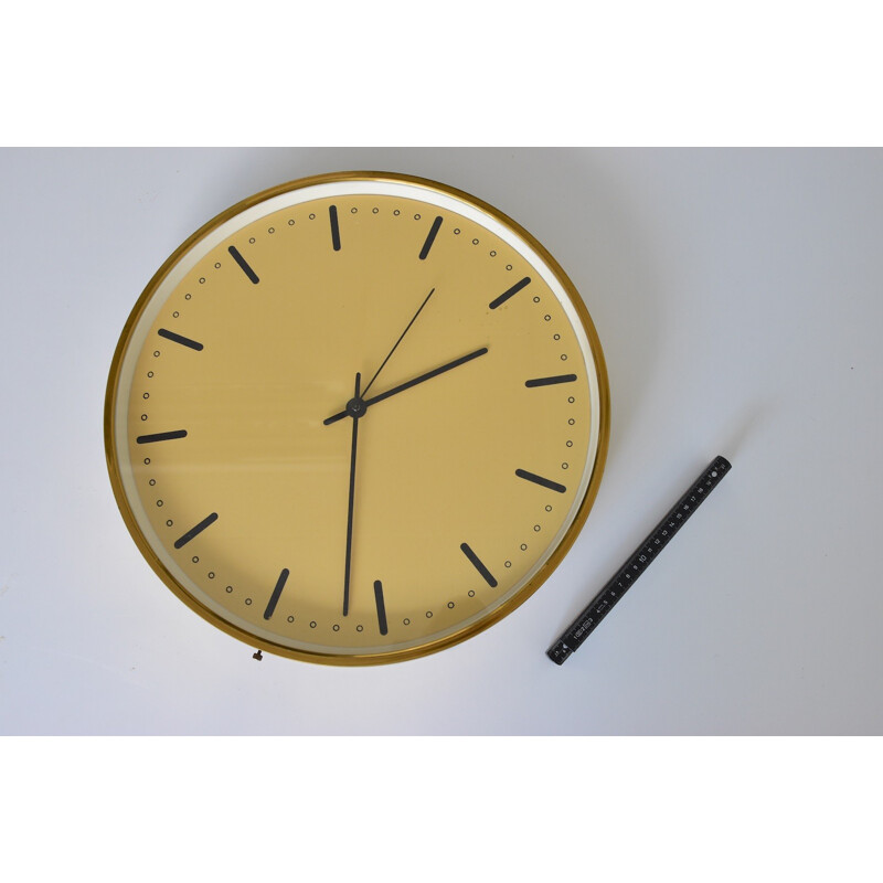 Vintage XL City Hall wall clock Made of brass by Arne Jacobsen - 1950s