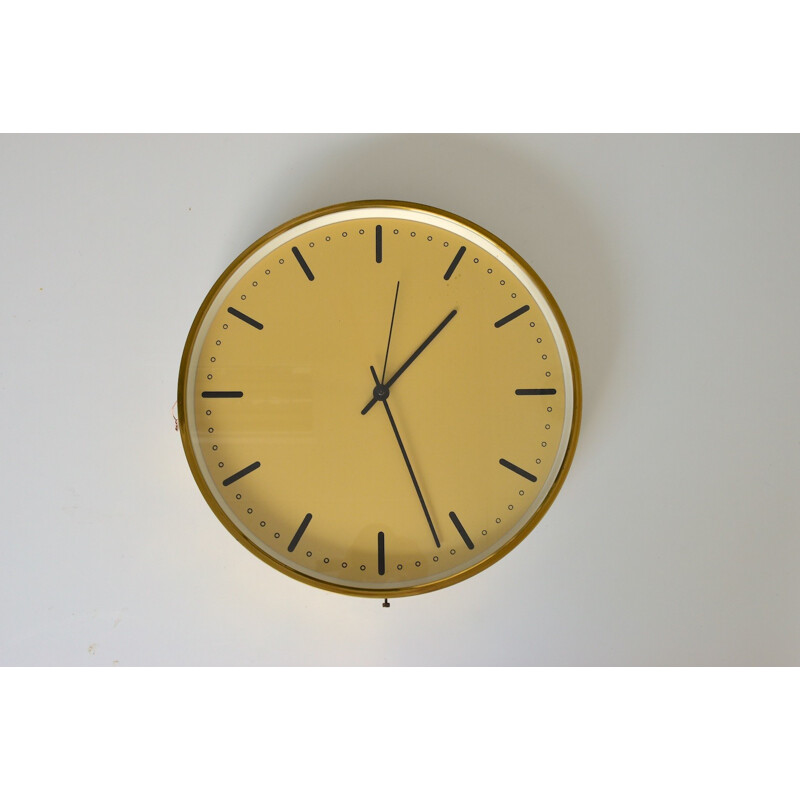 Vintage XL City Hall wall clock Made of brass by Arne Jacobsen - 1950s