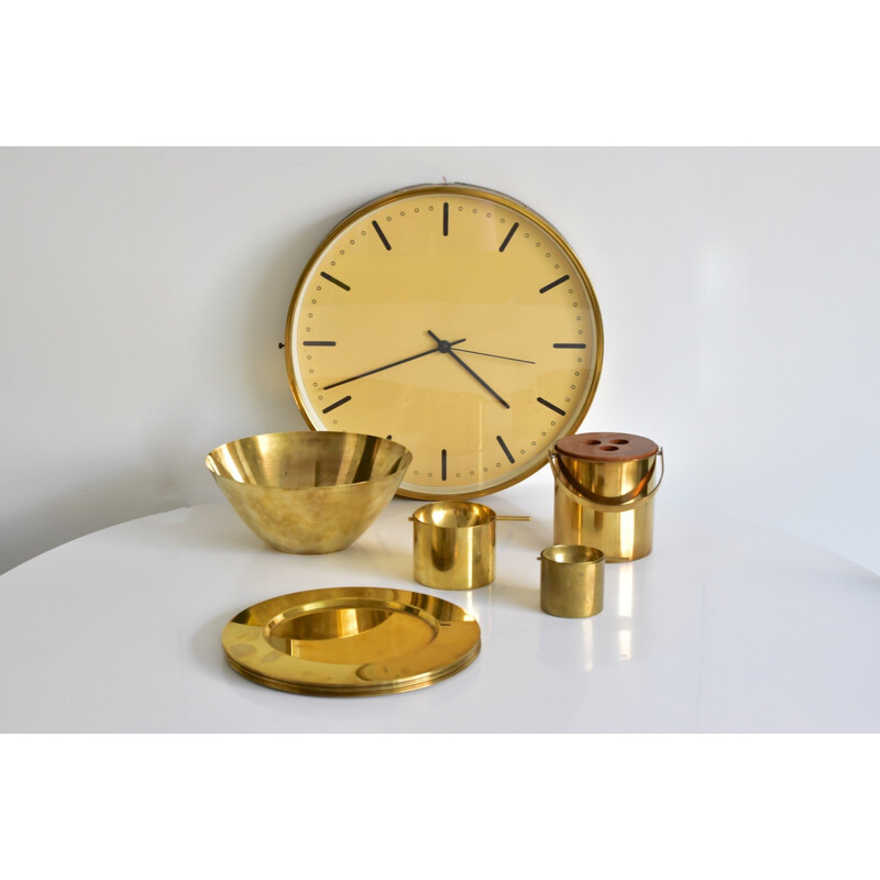 Vintage XL City Hall wall clock Made of brass by Arne Jacobsen - 1950s