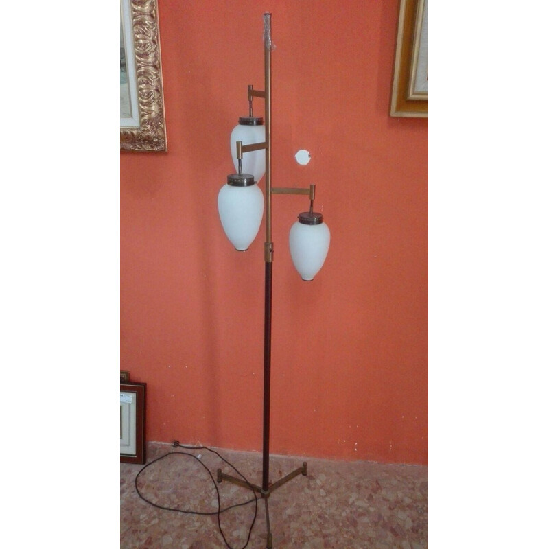 Vintage italian Floor Lamp in Brass and Glass for Stillovo - 1960s