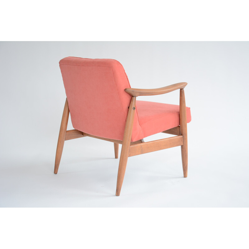 Vintage coral rose armchair "GMF 87" by Kedziorek - 1960s