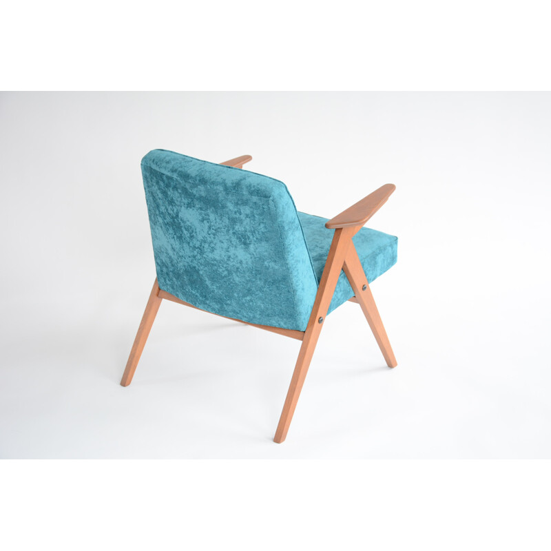 Armchair n300 - 177 in blue duck - 1960s