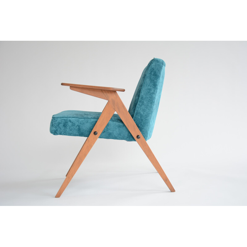 Armchair n300 - 177 in blue duck - 1960s